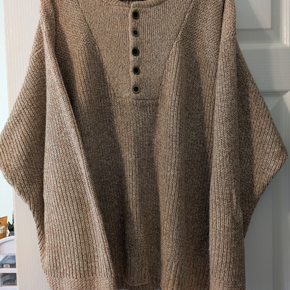 Vintage RedHead Knit Henley Fisherman's Sweater